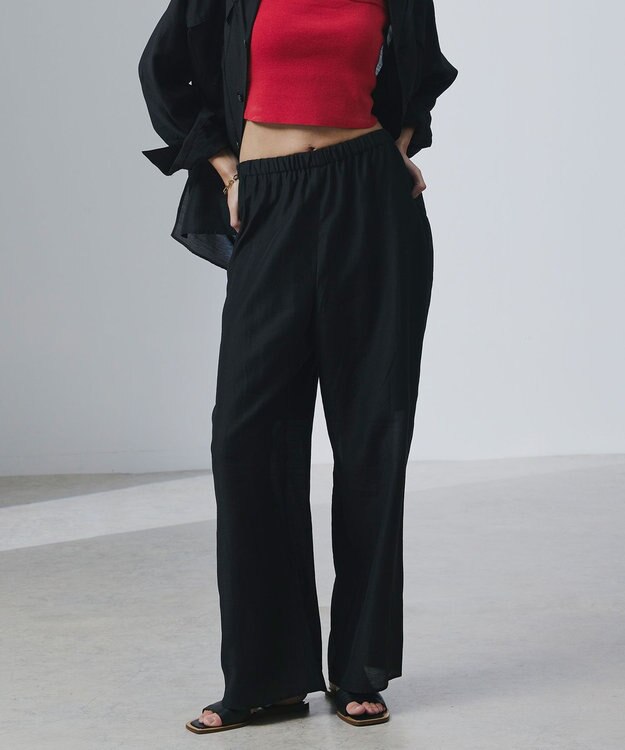 uncrave リヨセルシルクローン ギャザーパンツ ブラック