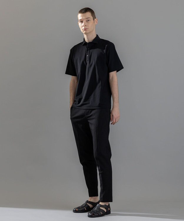 JOSEPH HOMME <新色追加>新素材【抜群の通気性/360度ストレッチ】エアトールストレッチ ポロシャツ ブラック系