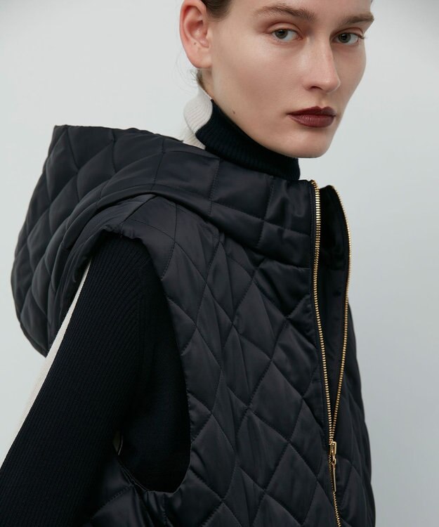 BEIGE， 【S-size】RENARD / フーデッドジレ Navy