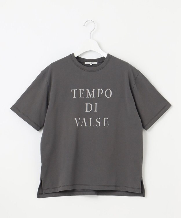 23区 【SLOW/一部店舗限定】MVSコットン  ロゴTシャツ グレーxライトグレーロゴ