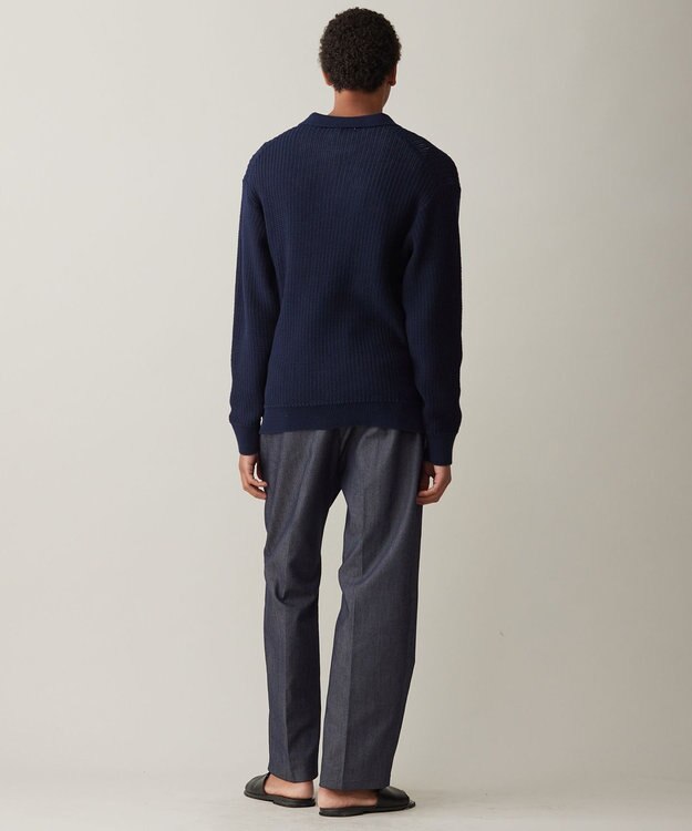 UNFILO MENS メッシュ ニットポロ [24年春夏商品] ネイビー