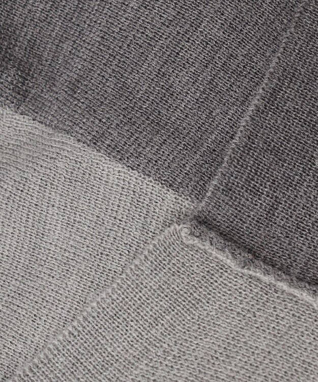 自由区 【セットアップ対応】ウールミラノボトルネック ニット グレー×ライトグレー