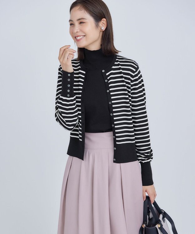 組曲 L 【6色展開・UVケア】モダンタートルニット ブラック系