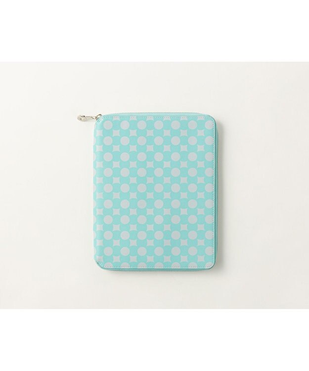 MIYABIYA La quoh with kirakaracho 南蛮七宝 プリントレザー ノートホルダー 青磁色(せいじいろ)