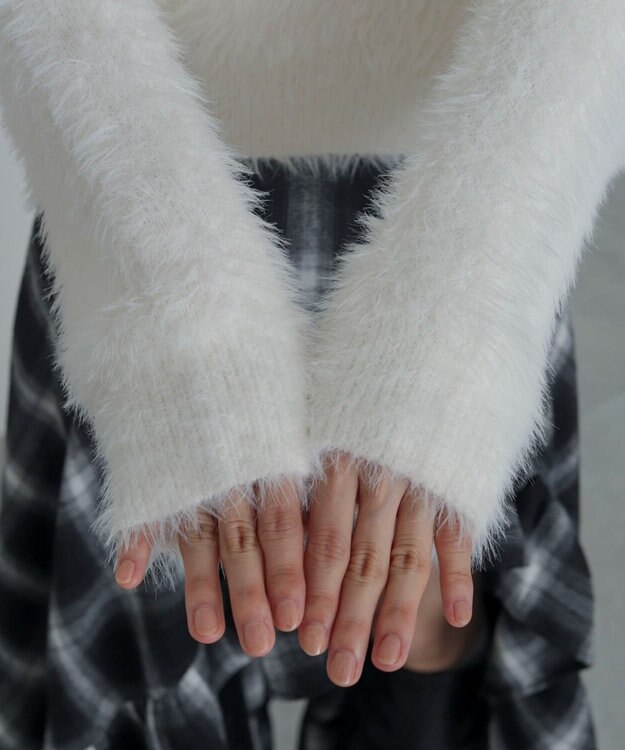 WEGO シャギーニットプルオーバー オフホワイト