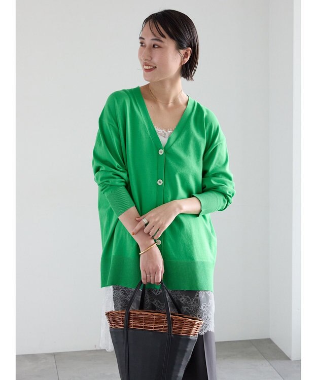 Te chichi 【雑誌掲載アイテム】2WAYカシュクールVネックカーディガン《2026 spring catalog item》 グリーン