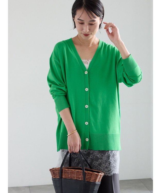 Te chichi 【雑誌掲載アイテム】2WAYカシュクールVネックカーディガン《2026 spring catalog item》 グリーン