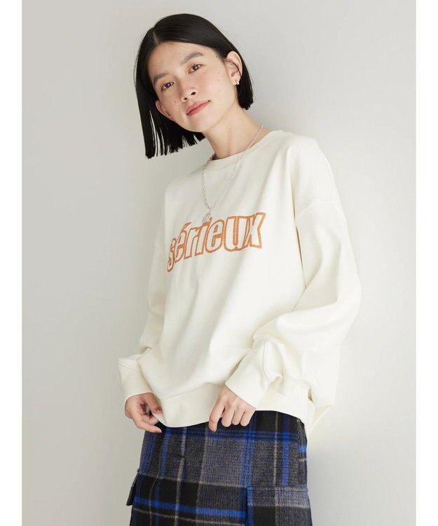 AMERICAN HOLIC 発泡ロゴポンチプルオーバー Off White