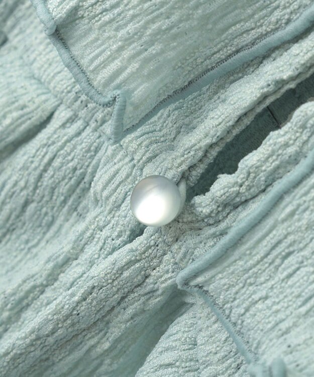 earth music&ecology 【予約】ラッフルカラーカットブラウス サックスブルー