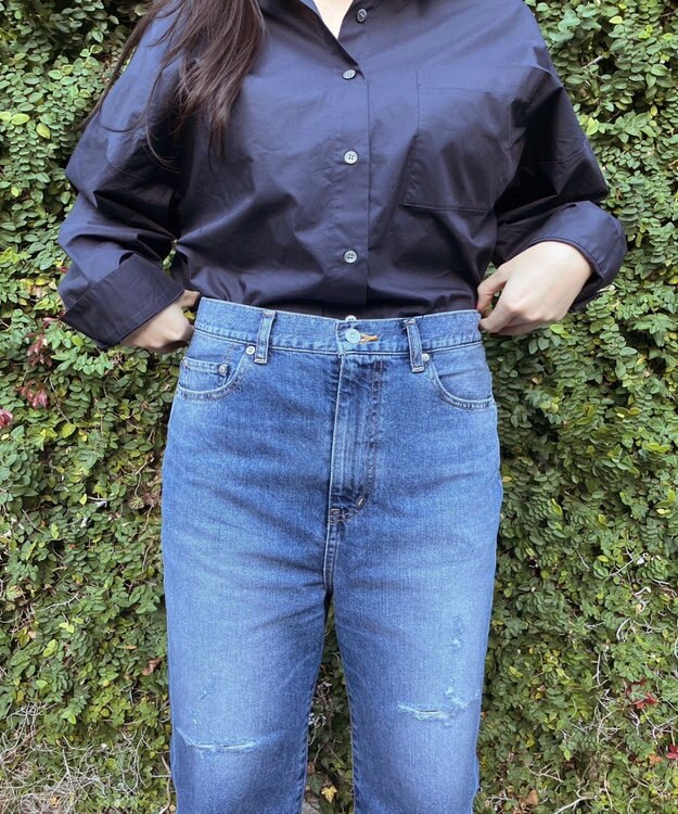 woadblue 【先行販売】SALUU サルー ストレートアンクル デニムパンツ ダメージ DAMAGE