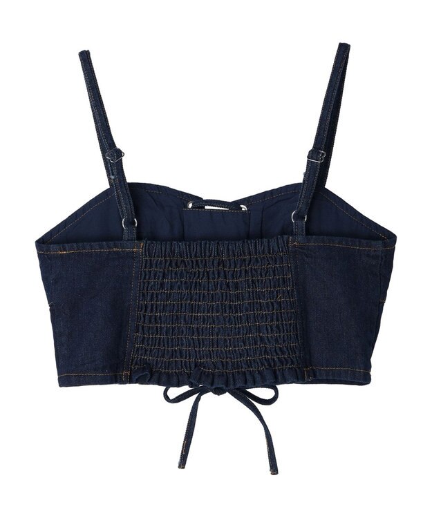 earth music&ecology レースアップデニムビスチェ Dark Indigo