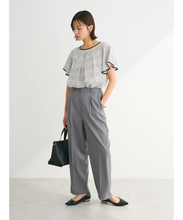 Green Parks きれいシルエットパンツ（ワイドストレート） Gray