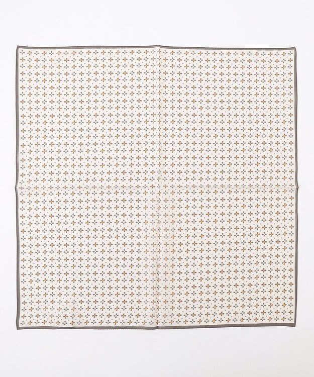 JOSEPH ABBOUD 【日本製】RCF綿ローン 小紋柄プリント スカーフ ベージュ系7