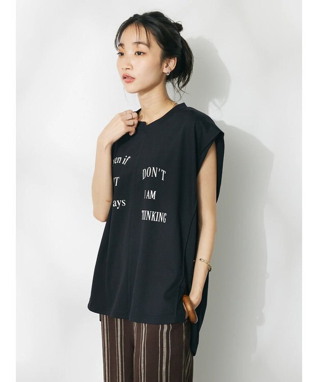 CRAFT STANDARD BOUTIQUE リメイクロゴノースリーブTee Black