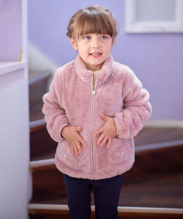 ANY KIDS ネコポケットボアブルゾン ピンク