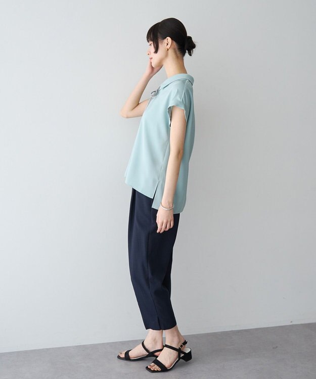 YECCA VECCA 【UVカット】サラサライージーテーパードパンツ Navy