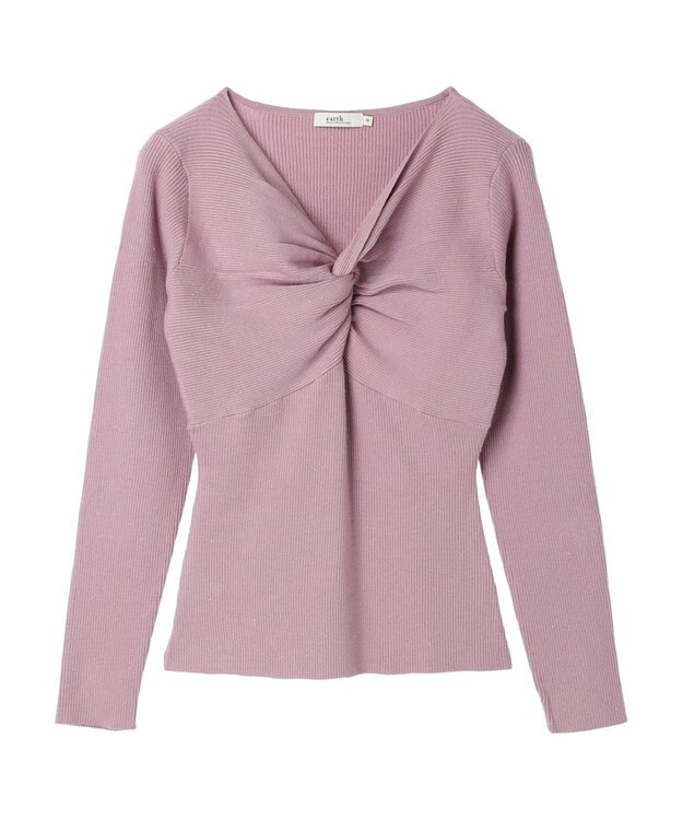 earth music&ecology ツイストリブラメニットプルオーバー Pink