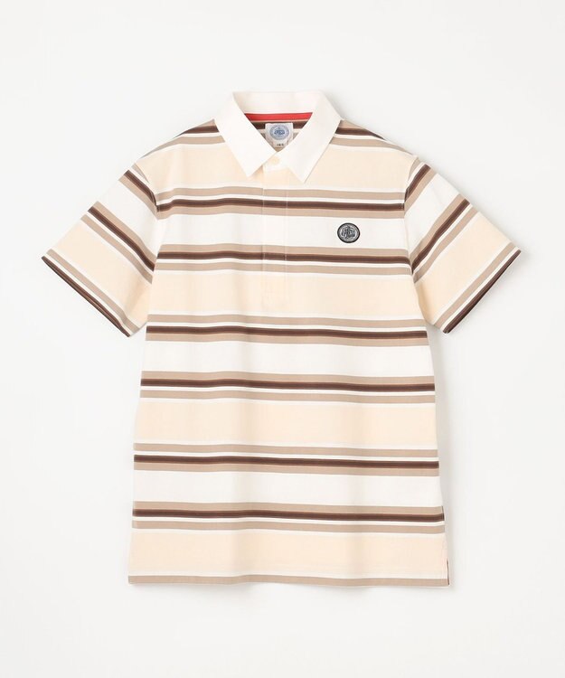J.PRESS KIDS 【140-170cm】マルチボーダー 半袖ポロシャツ ベージュ系1