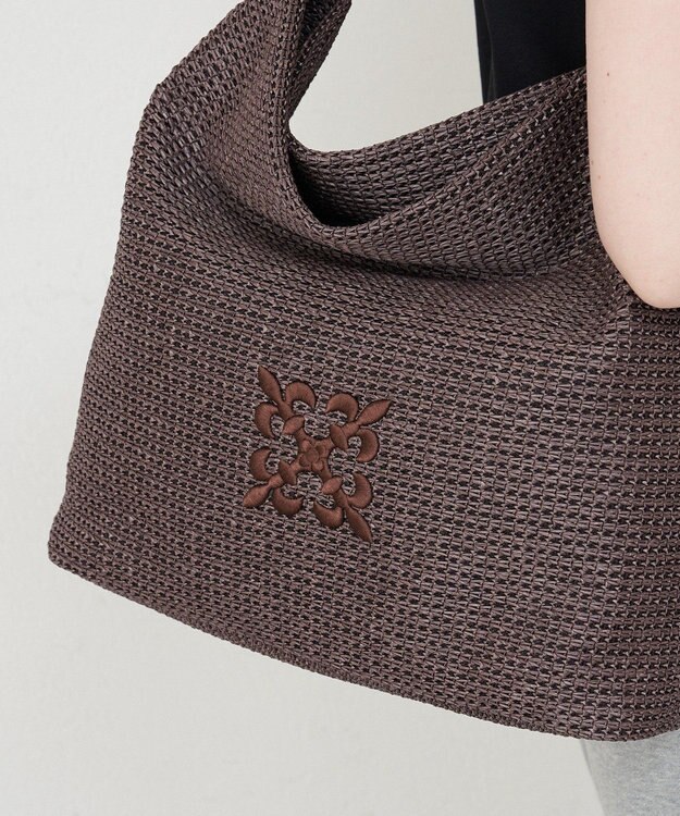 russet ナイロンラフィアワンショルダーバッグ(CE-1714) D.Brown