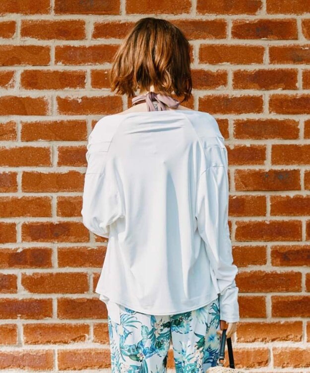 San-ai Resort（三愛水着楽園） 【UPF50＋】ショート丈羽織り　M・L【San-ai Resort（サンアイリゾート）】 ホワイト