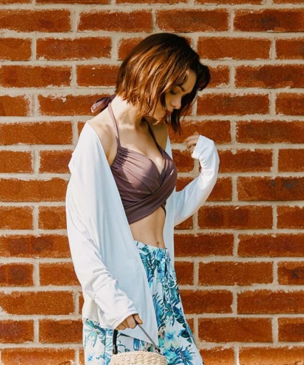 San-ai Resort（三愛水着楽園） 【UPF50＋】ショート丈羽織り　M・L【San-ai Resort（サンアイリゾート）】 ホワイト