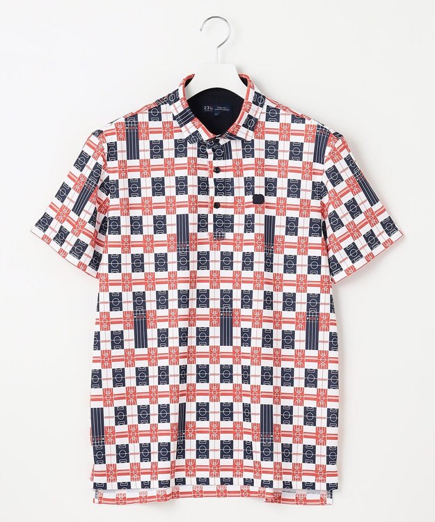 23区GOLF 【MEN】【吸水速乾/UVカット】フィールドチェック柄ポロシャツ ネイビー系3