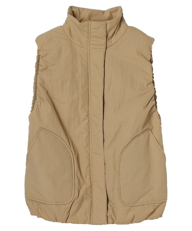 Green Parks 中わたスタンドカラーベスト Beige