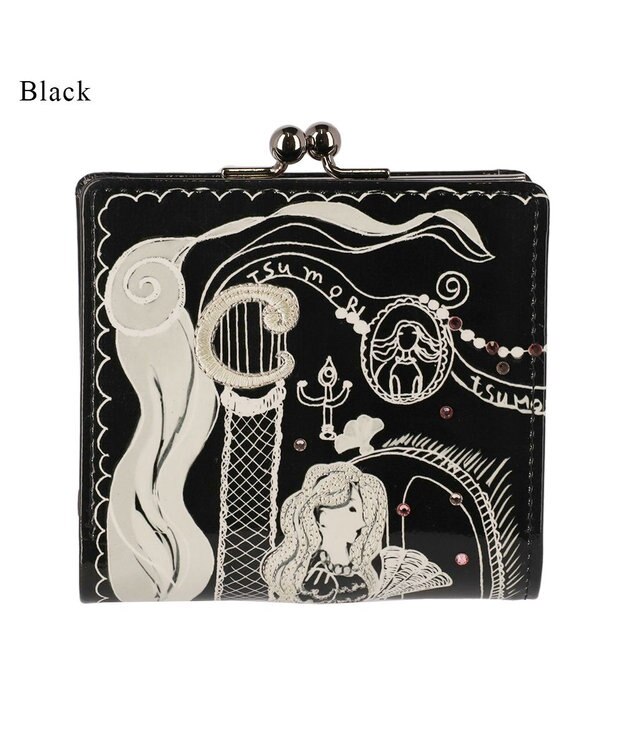 tsumori chisato CARRY マーメイドルーム 2つ折り財布 ミニ財布 がま口 ブラック