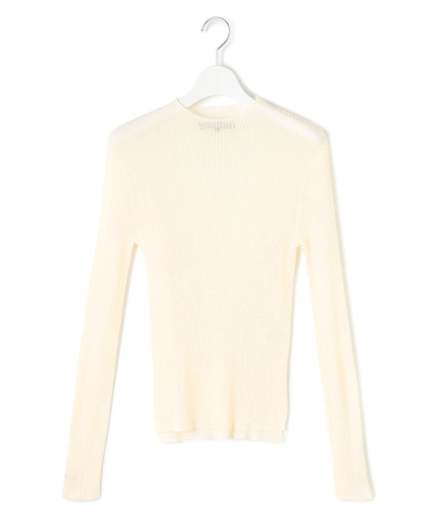 23区 S 【洗える】シアーリブハイネック ニット アイボリー系