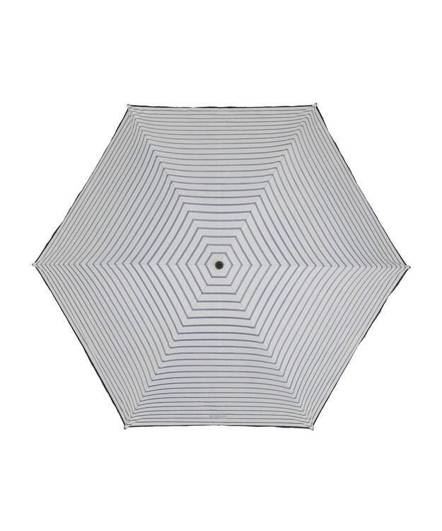 MOONBAT 【大きめ】マッキントッシュ フィロソフィー 晴雨兼用日傘 折りたたみ傘 ボーダー／遮光 遮熱 UV オフホワイト