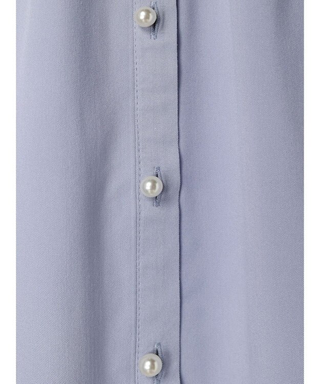 earth music&ecology レースラッフルブラウス Grayish Blue