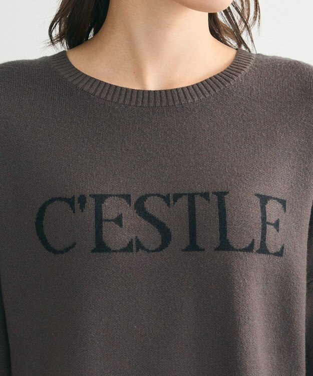 Green Parks もちやわロゴニットプルオーバー Charcoal Gray