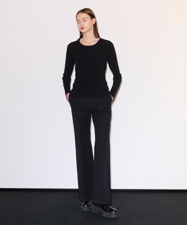 JOSEPH 【洗える】ストレッチシルクニット　ラウンドネック Black