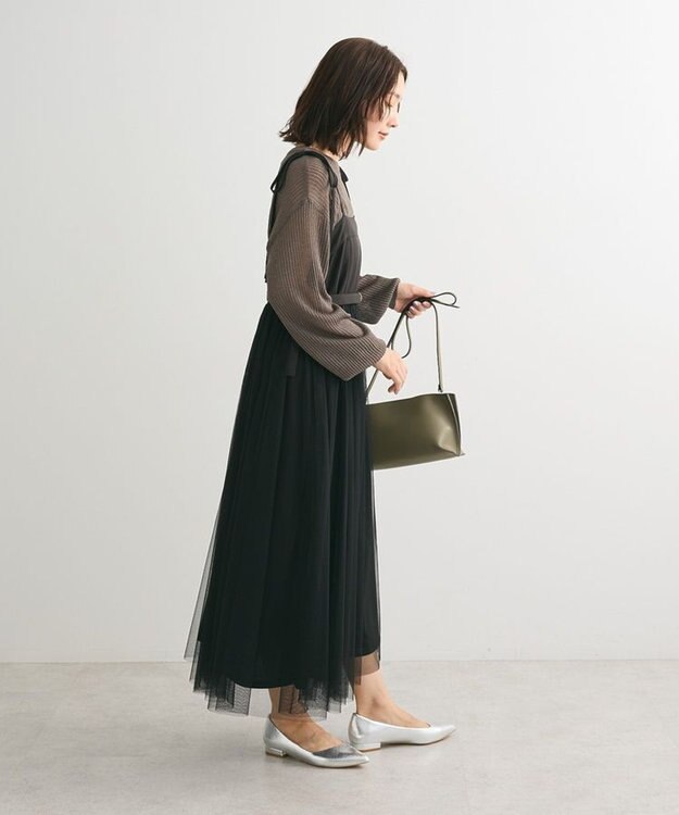 Green Parks ・ＥＬＥＮＣＡＲＥ　ＤＵＥ　チュールドッキングワンピ Black