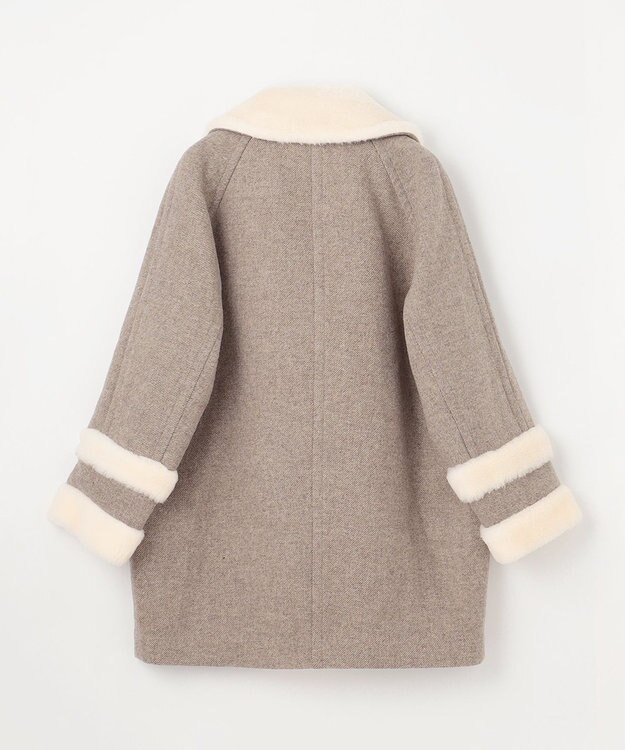 GRACE CONTINENTAL ボアカラーPコート ベージュ