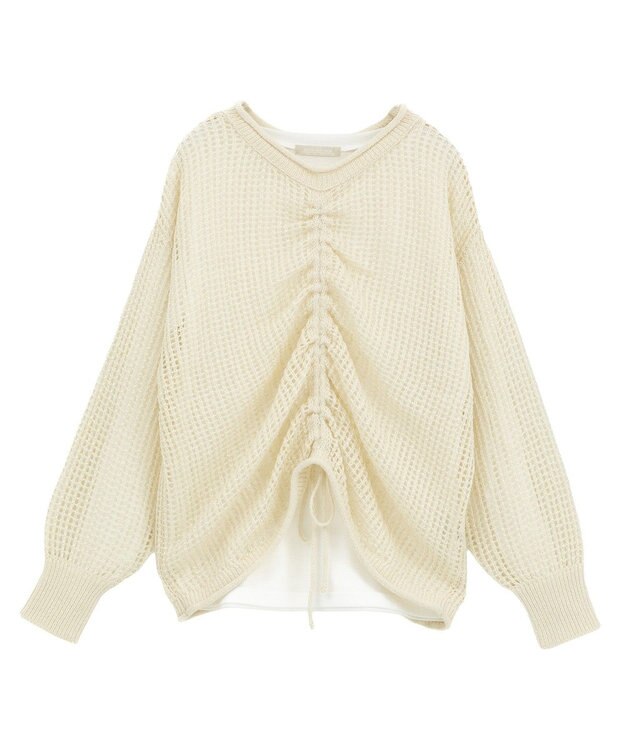 Green Parks ＳＥＴ２点２ｗａｙシャーリングニット＋インナー Ecru