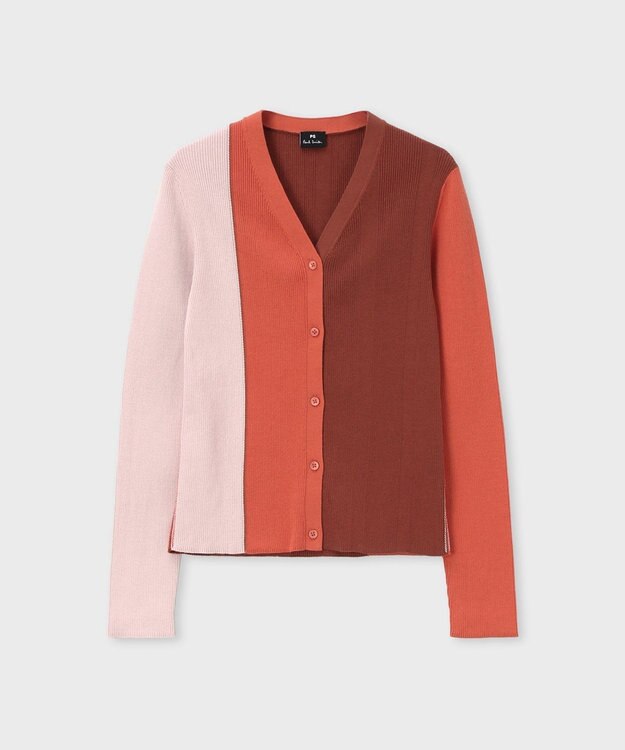Paul Smith カラーブロックトリム カーディガン ライトピンク