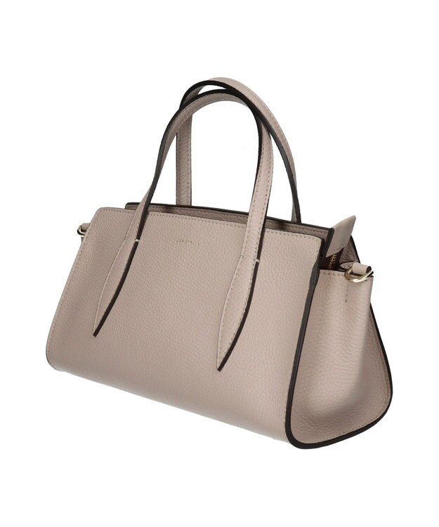 INTER-CHAUSSURES 【LORISTELLA】シュリンクレザーベーシックハンドバッグ ライトグレー