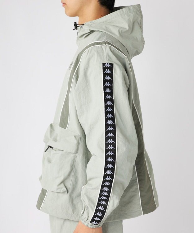 OP／FILA 【Kappa】オーバーシルエット バンダナイロントラックジャケット グレー