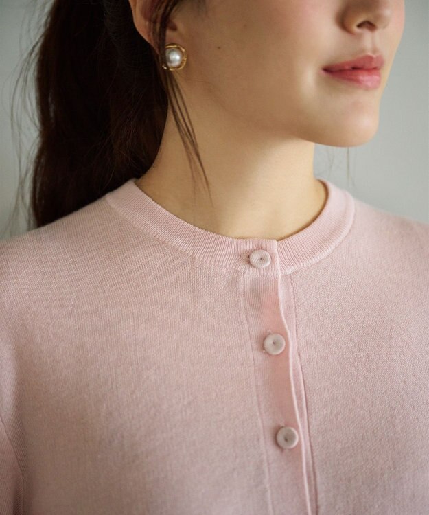 #Newans 【カシミヤ混】コンパクトニットカーディガン ピンク