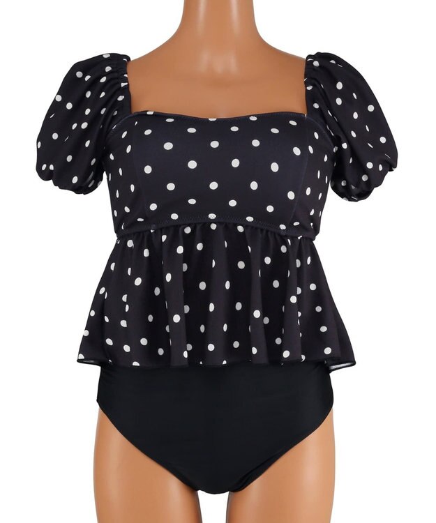 San-ai Resort（三愛水着楽園） パフスリーブノンワイヤービキニ　9M　【San-ai Resort（サンアイリゾート）】 ブラック