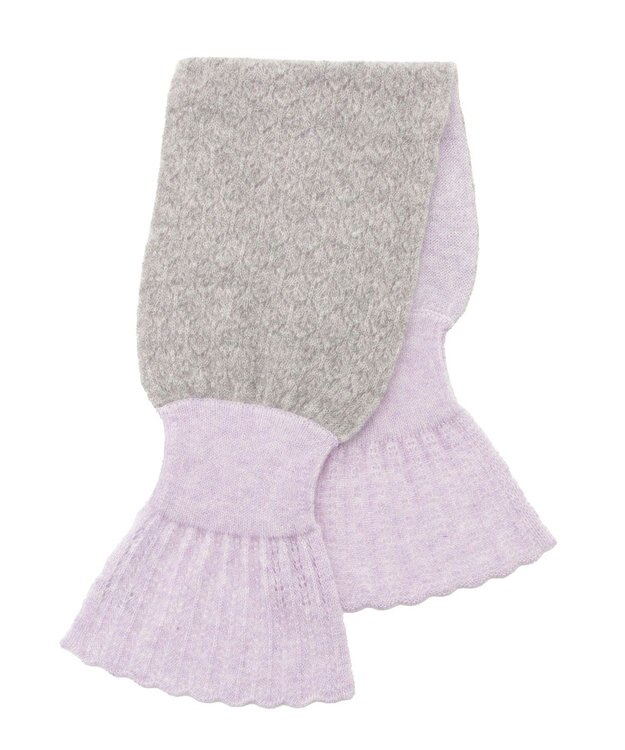 MOONBAT mila schon カシミヤ100%レーシーニットプチマフラー ラベンダー