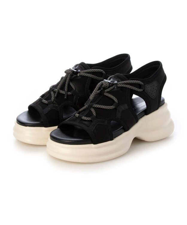 MODE ET JACOMO <MODE ET JACOMO>ボリュームソールスポーツサンダル ブラック