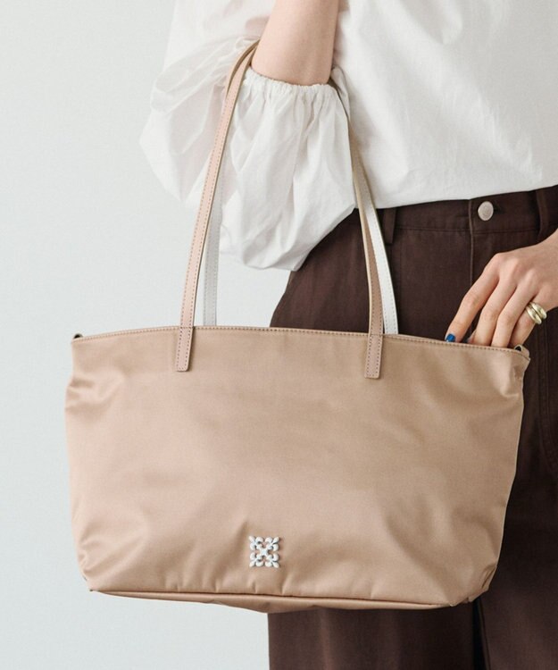 russet バイカラーレザーハンドルトートバッグ(SF-279) PinkBeige