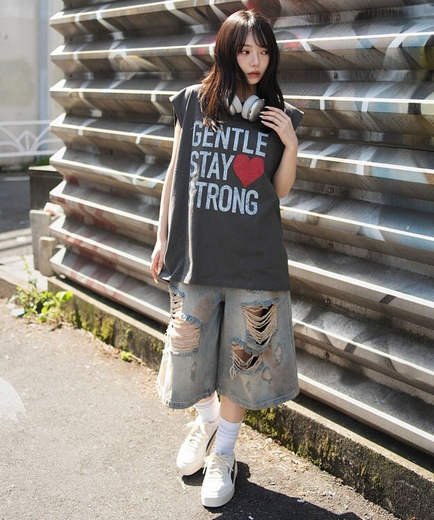 WEGO 【ユニセックス着用ITEM/MLサイズ展開】グラフィックBIGノースリーブ 柄1