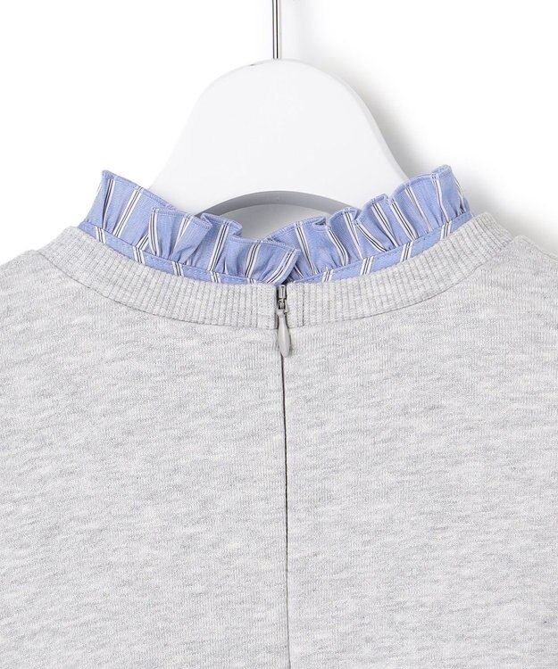 23区 S 【WEB＆一部店舗限定】クリアコットンテリー ストライプフリル スウェット ライトグレー系