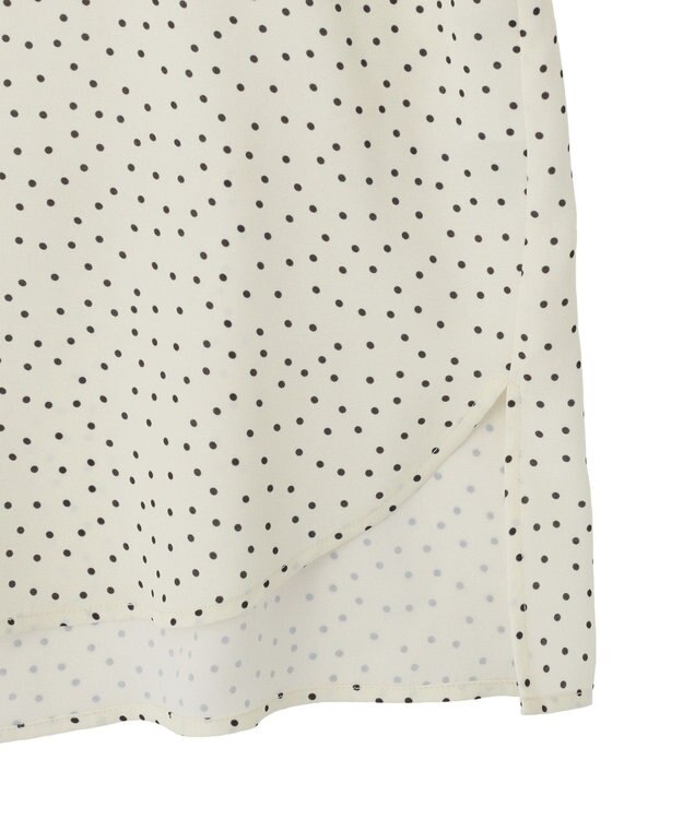 Green Parks ドットイージーケアバックスリットブラウス Dot