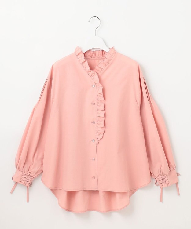 Feroux 【洗える】フリルシャツ ブラウス ピンク系