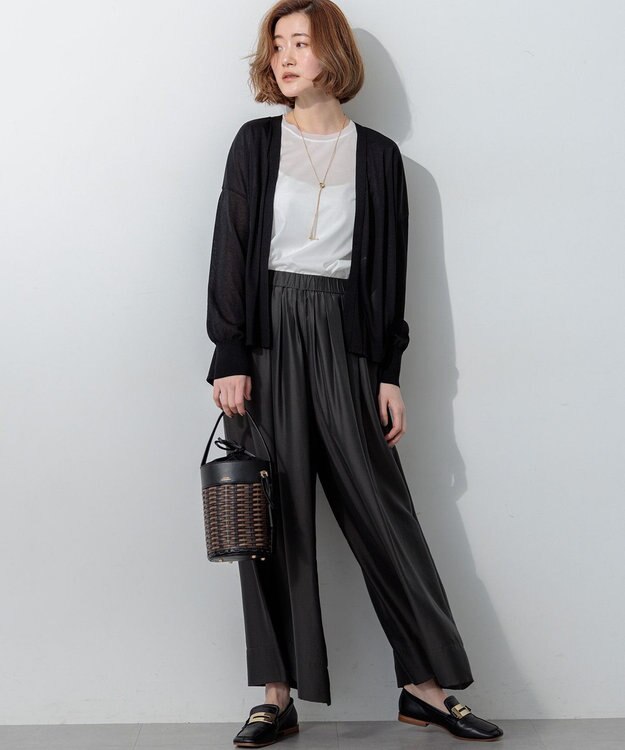 23区 バスケットメッシュ バケツバッグ ブラック系