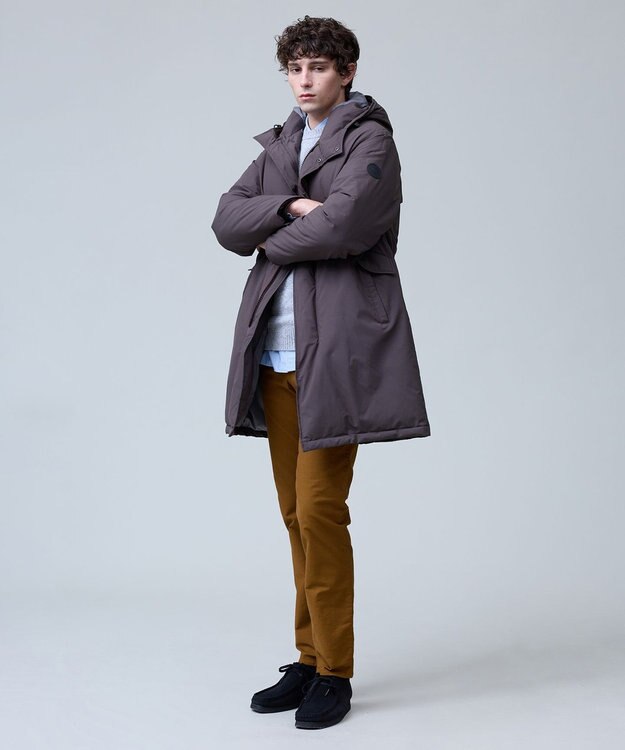 J.PRESS MEN 真冬の上質ドレスダウン【軽量 / 保温性 / 撥水性 / 透湿】ストレッチタフタ ADSモッズダウン コート カーキ系